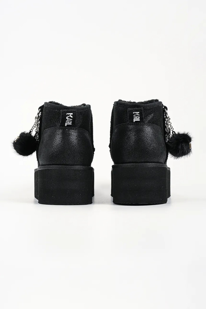 Obuwie Karl Lagerfeld Thermo śniegowce damskie skórzane KL48527.50X czarny
