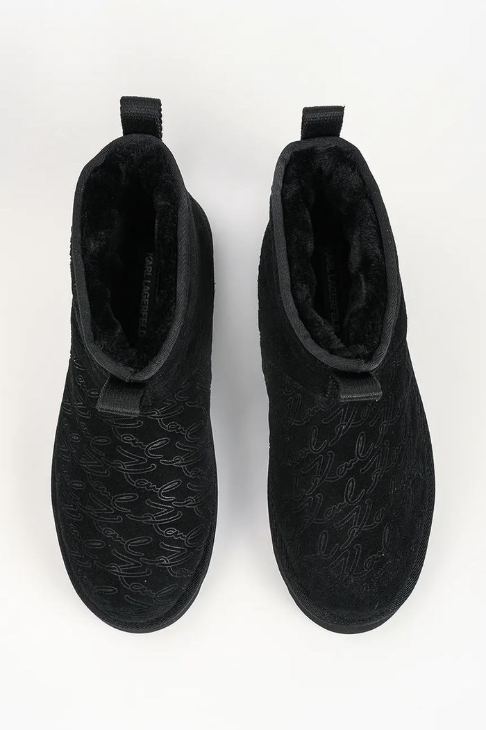 Skylar śniegowce damskie zamszowe Karl Lagerfeld KL47636.500 czarny