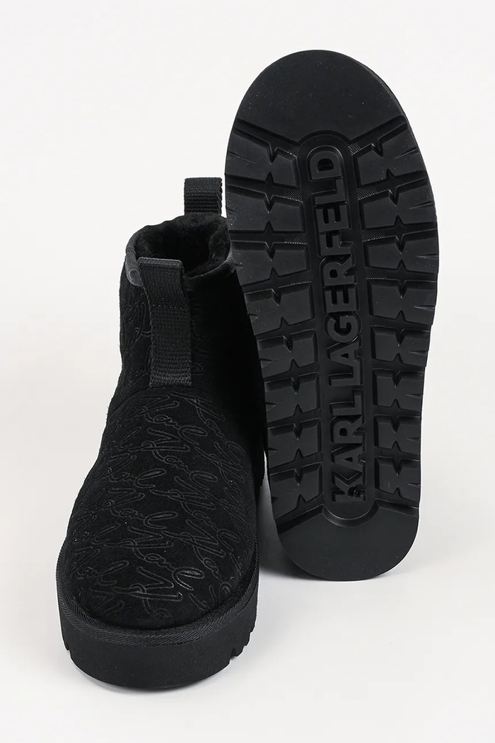 Skylar śniegowce damskie zamszowe Karl Lagerfeld czarny KL47636.500