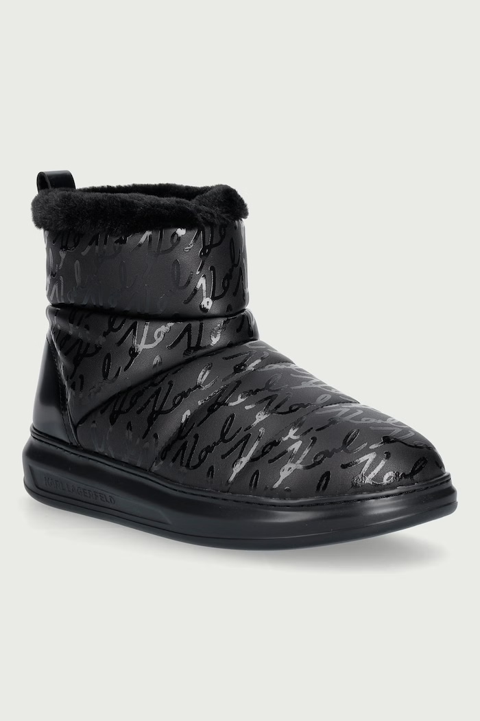 Karl Lagerfeld Kapri śniegowce damskie skórzane czarny KL44558W.00X