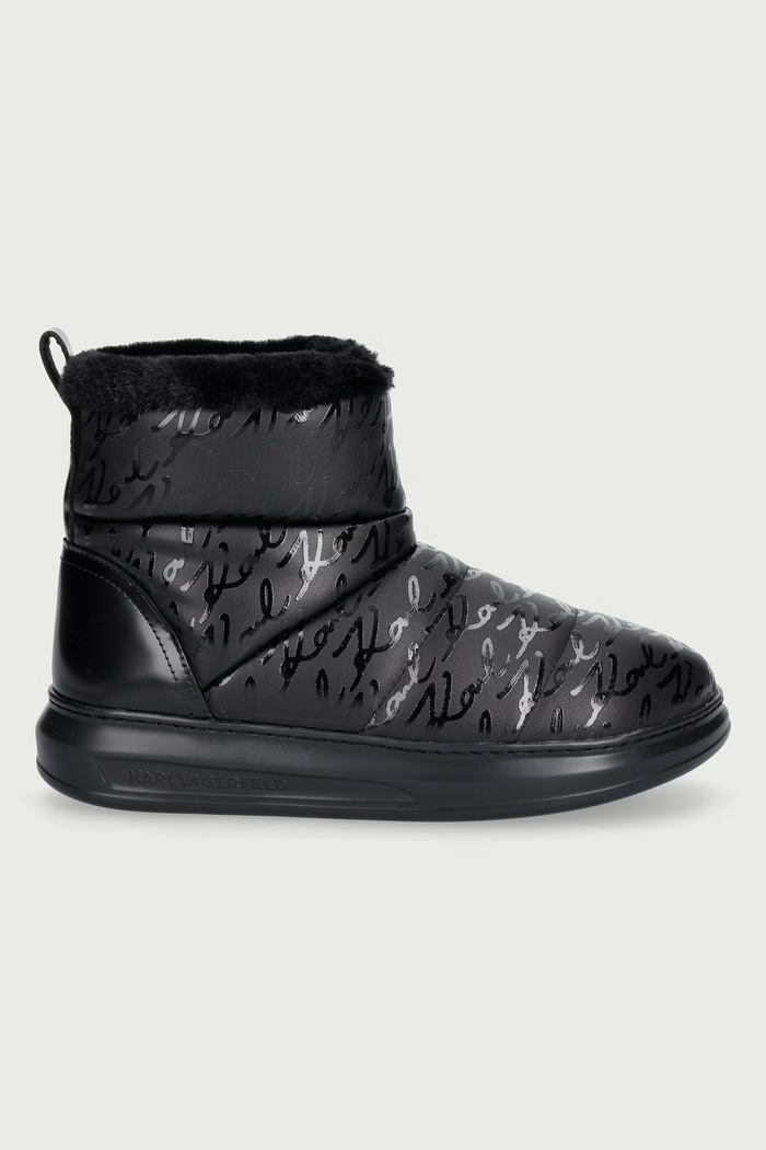 Karl Lagerfeld Kapri śniegowce damskie skórzane KL44558W.00X czarny AW26