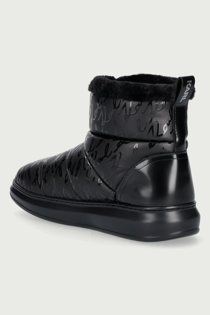 Obuwie Karl Lagerfeld Kapri śniegowce damskie skórzane KL44558W.00X czarny