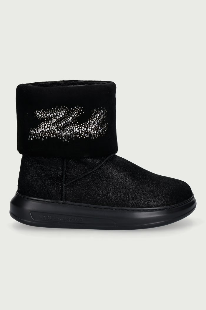 Karl Lagerfeld Kapri śniegowce damskie zamszowe KL44557S.5S0 czarny AW26