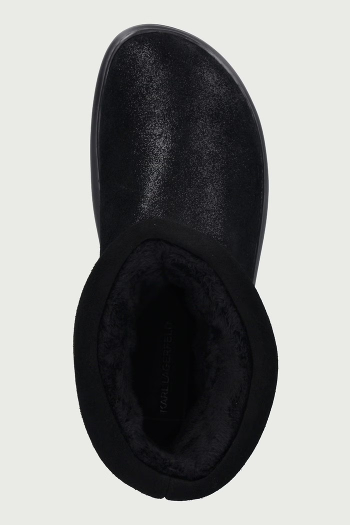 Kapri śniegowce damskie zamszowe Karl Lagerfeld KL44557S.5S0 czarny