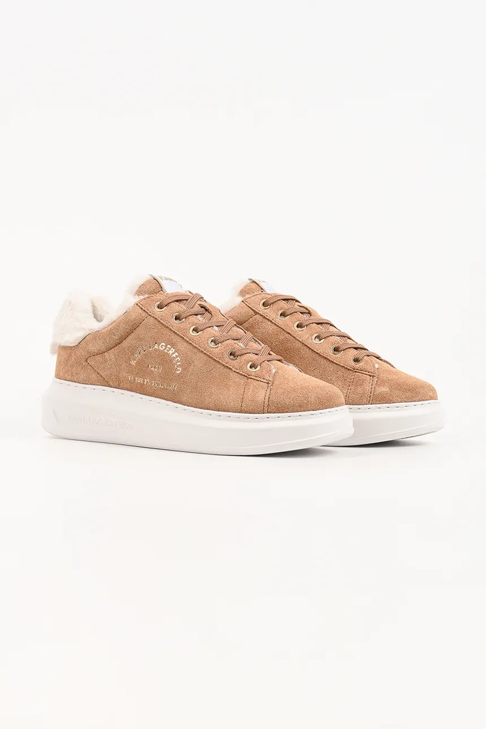 Karl Lagerfeld Kapri sneakersy damskie zamszowe KL62537L.588 beżowy AW26