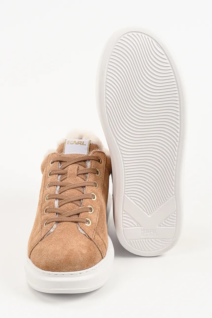 Kapri sneakersy damskie zamszowe Karl Lagerfeld beżowy KL62537L.588