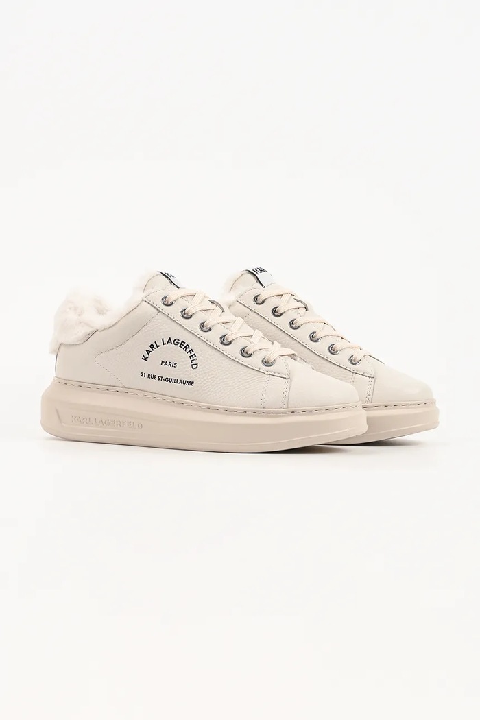 Karl Lagerfeld Kapri sneakersy damskie skórzane KL62536L.111 beżowy AW26