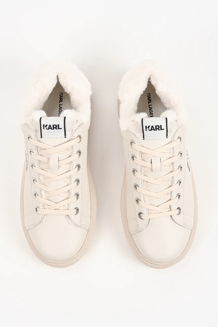 Kapri sneakersy damskie skórzane Karl Lagerfeld KL62536L.111 beżowy