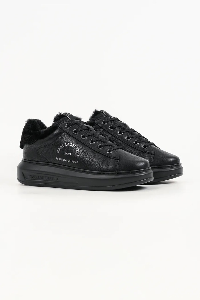 Karl Lagerfeld Kapri sneakersy damskie skórzane KL62536L.100 czarny AW26