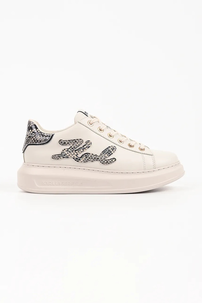 Karl Lagerfeld Kapri sneakersy damskie skórzane beżowy KL62517P.011
