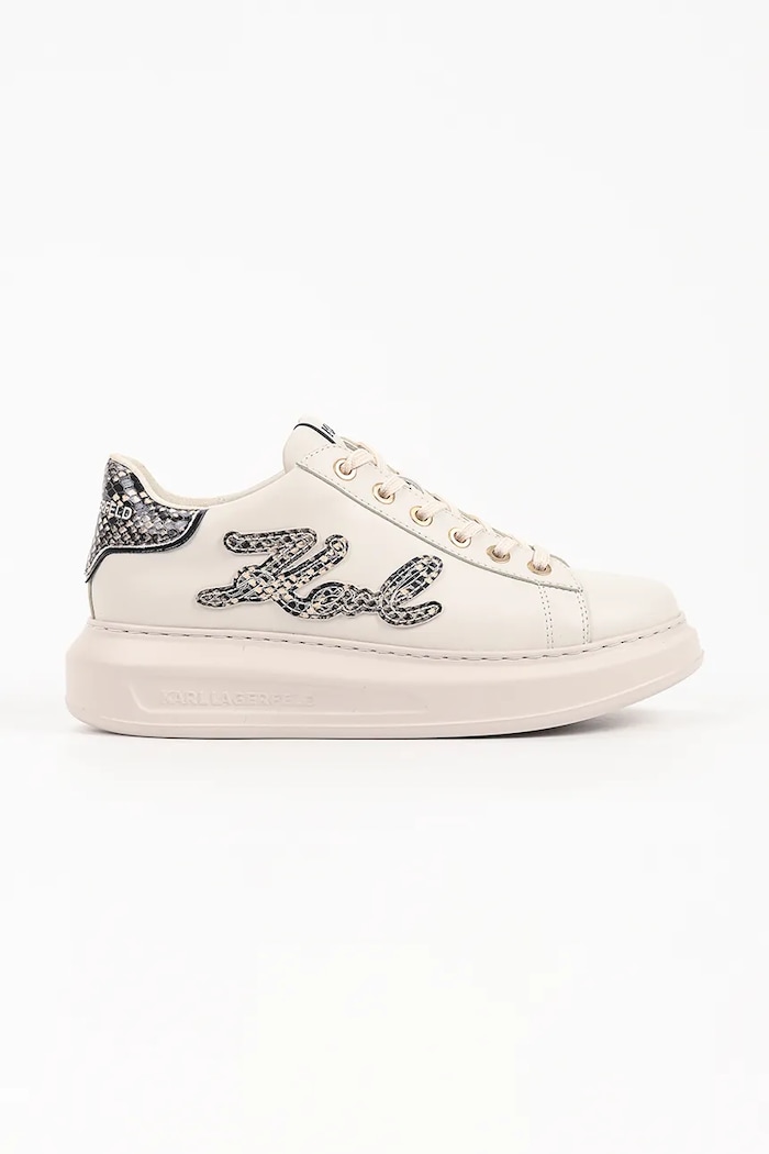 Karl Lagerfeld Kapri sneakersy damskie skórzane beżowy KL62517P.011