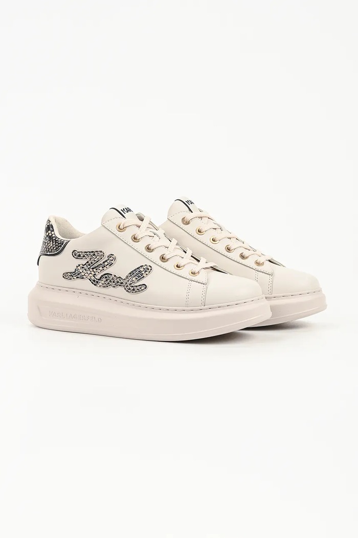 Karl Lagerfeld Kapri sneakersy damskie skórzane KL62517P.011 beżowy AW26