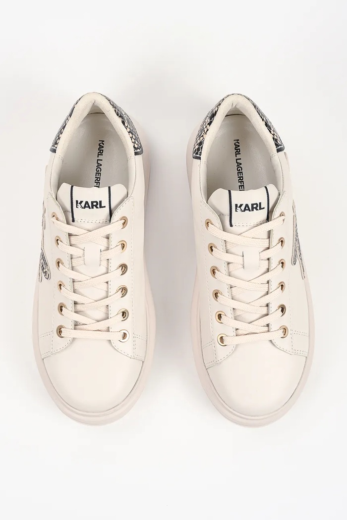 Kapri sneakersy damskie skórzane Karl Lagerfeld KL62517P.011 beżowy