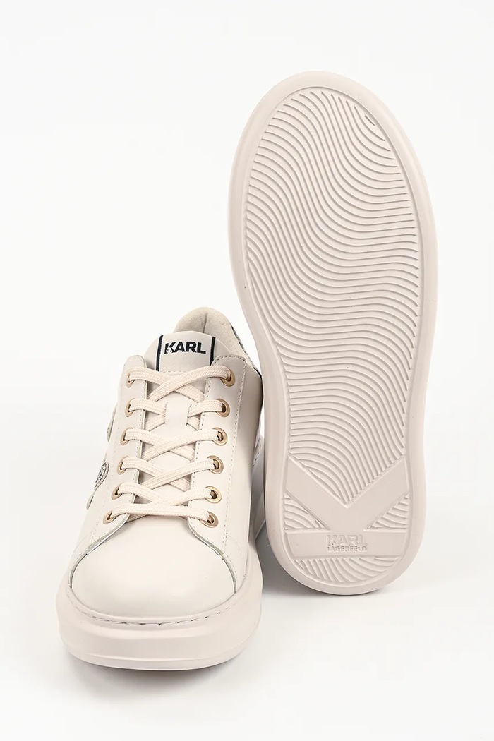 Kapri sneakersy damskie skórzane Karl Lagerfeld beżowy KL62517P.011