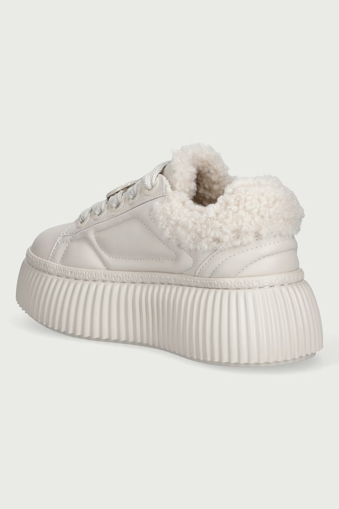 Obuwie Karl Lagerfeld Kreeper sneakersy damskie skórzane KL42312A.0T1 beżowy