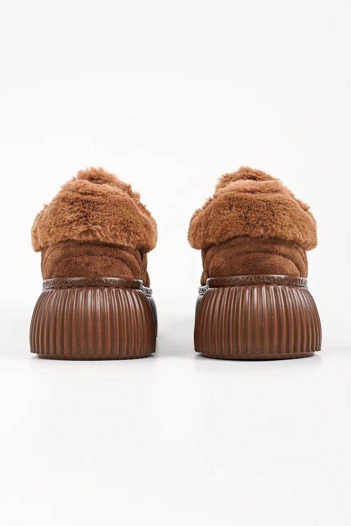 Obuwie Karl Lagerfeld Kreeper sneakersy damskie zamszowe KL42312L.533 brązowy