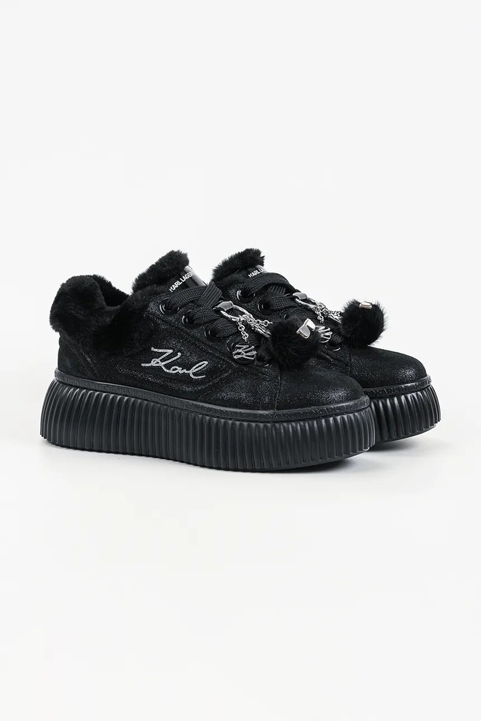 Karl Lagerfeld Kreeper sneakersy damskie zamszowe KL42312L.5S0 czarny AW26