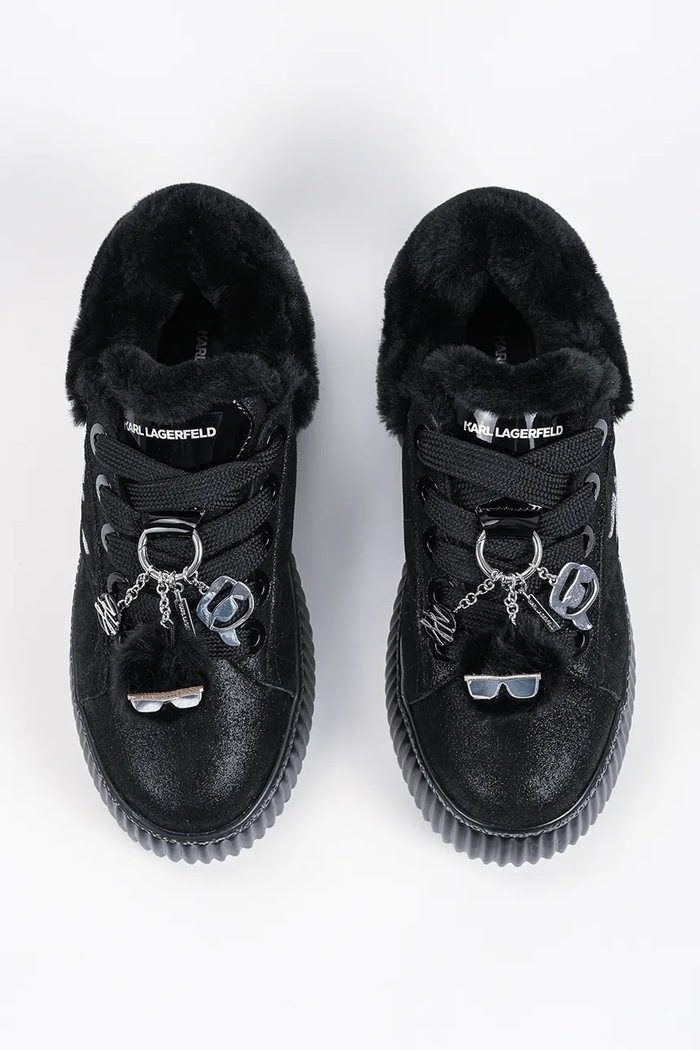Kreeper sneakersy damskie zamszowe Karl Lagerfeld KL42312L.5S0 czarny