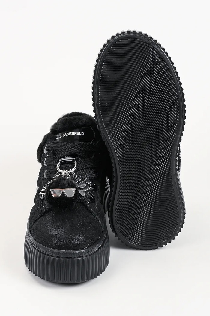Kreeper sneakersy damskie zamszowe Karl Lagerfeld czarny KL42312L.5S0