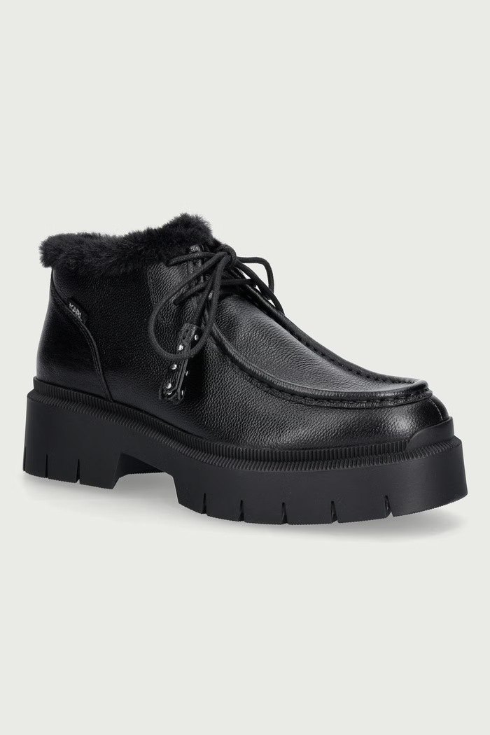 Karl Lagerfeld Trzewiki damskie skórzane Keena czarny KL45131L.100
