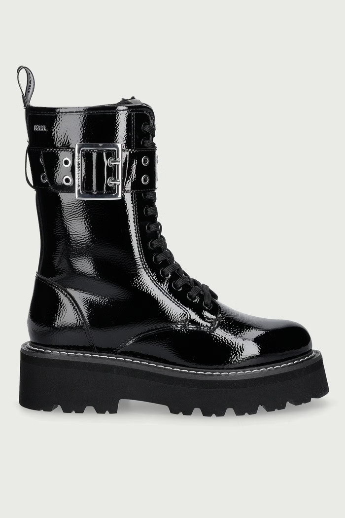 Karl Lagerfeld Workery damskie skórzane Kyla czarny KL43475.100