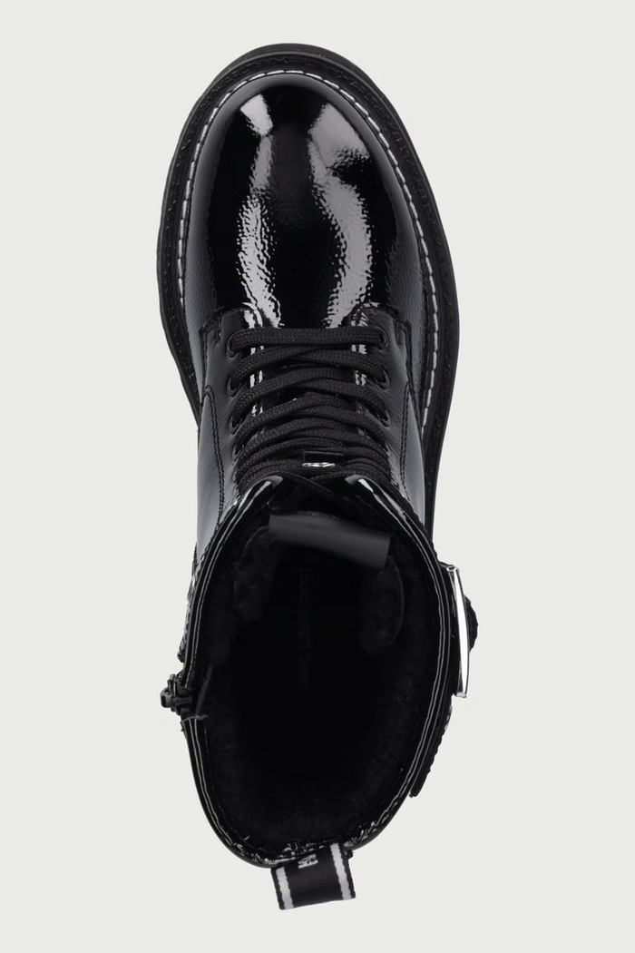 Karl Lagerfeld Workery damskie skórzane Kyla KL43475.100 czarny AW26