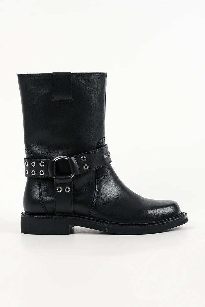 Karl Lagerfeld Botki damskie skórzane Sadie czarny KL47466.000