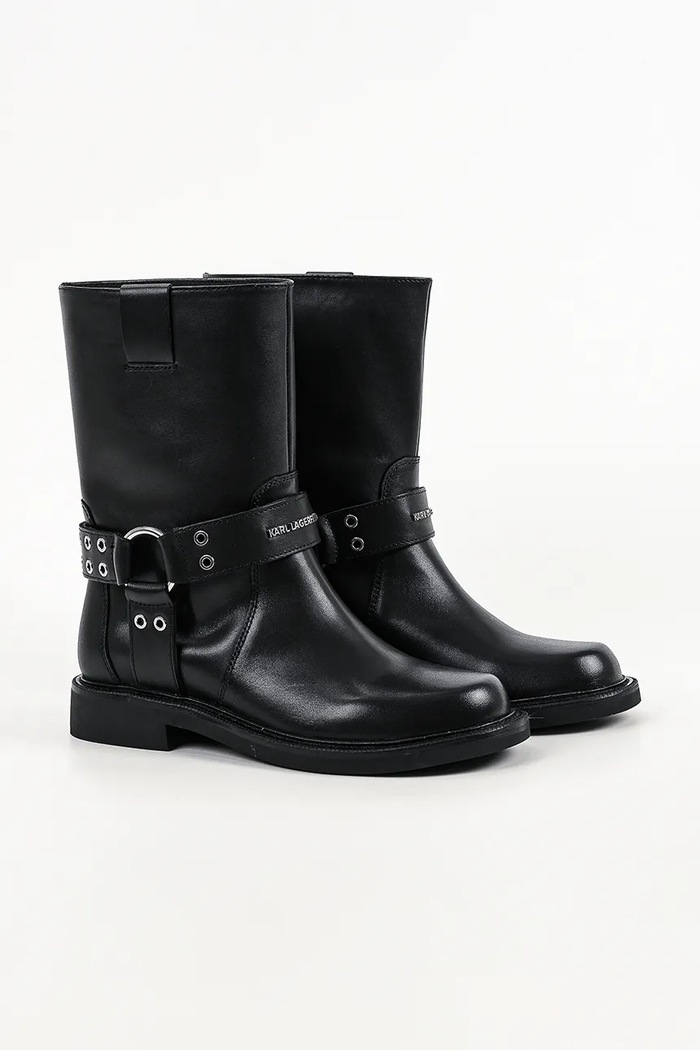 Karl Lagerfeld Botki damskie skórzane Sadie KL47466.000 czarny AW26