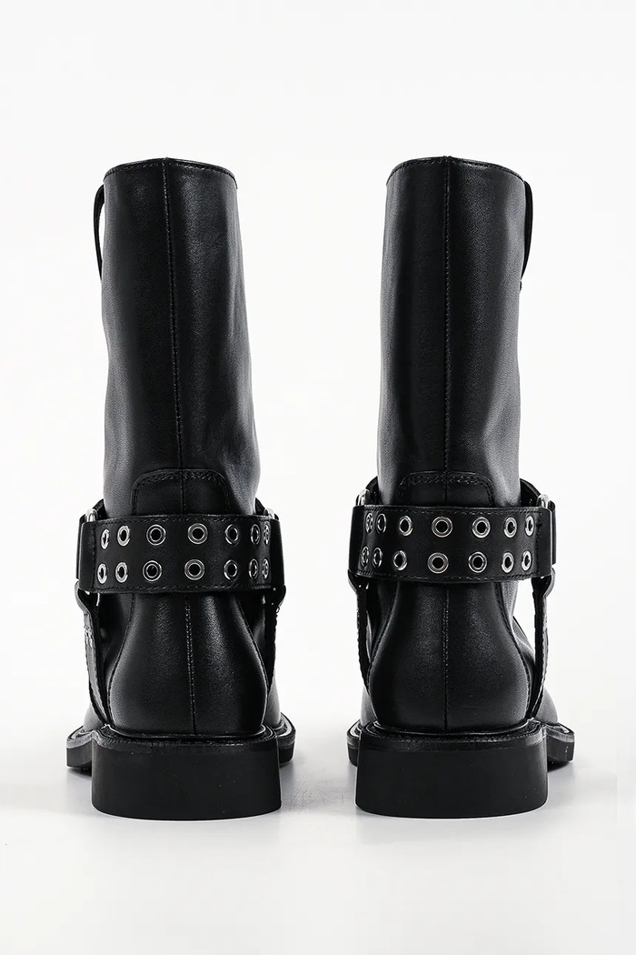 Obuwie Karl Lagerfeld Botki damskie skórzane Sadie KL47466.000 czarny