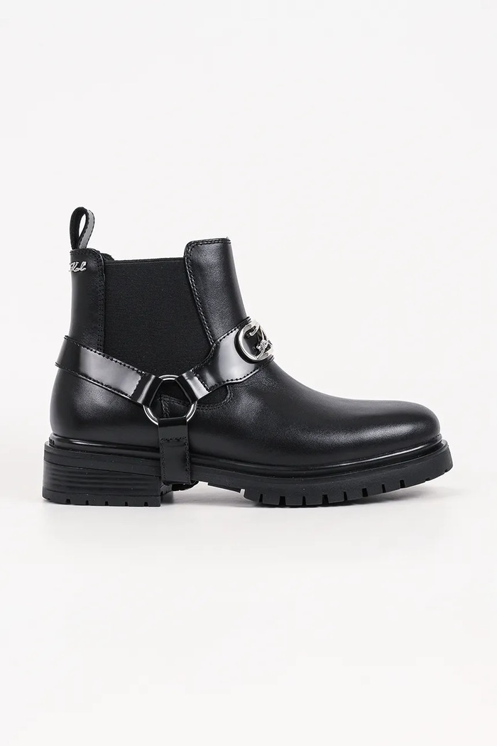 Karl Lagerfeld Sztyblety damskie skórzane Binky czarny KL47543.000