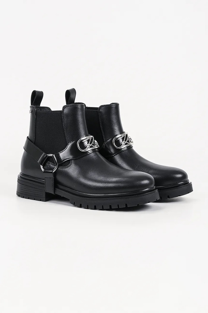 Karl Lagerfeld Sztyblety damskie skórzane Binky KL47543.000 czarny AW26