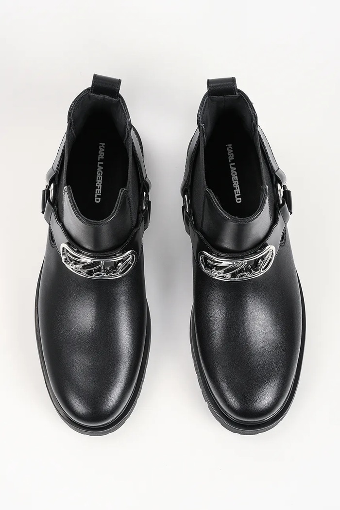 Sztyblety damskie skórzane Binky Karl Lagerfeld KL47543.000 czarny