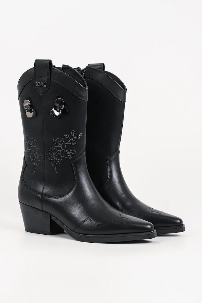 Karl Lagerfeld Kowbojki damskie skórzane Kadence KL33276.00S czarny AW26