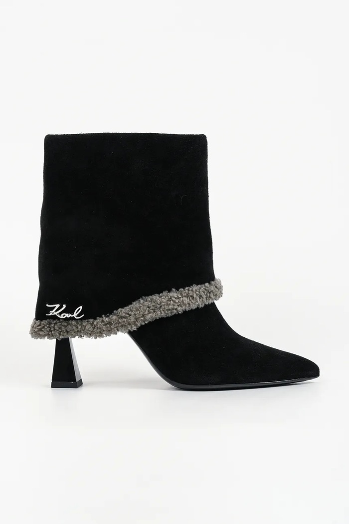 Karl Lagerfeld Botki damskie zamszowe Debutante czarny KL32052.500