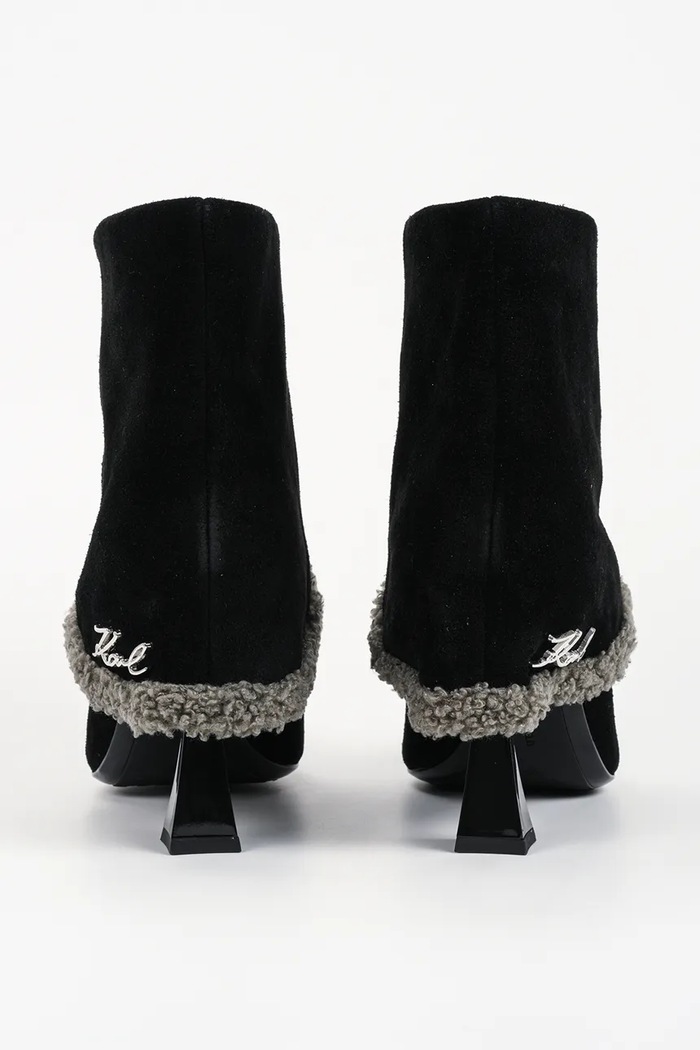 Obuwie Karl Lagerfeld Botki damskie zamszowe Debutante KL32052.500 czarny