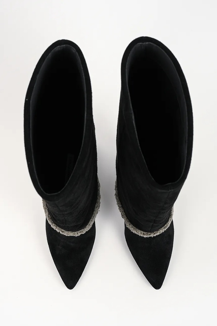 Kozaki na wysokim obcasie damskie zamszowe Debutante Karl Lagerfeld KL32082.500 czarny