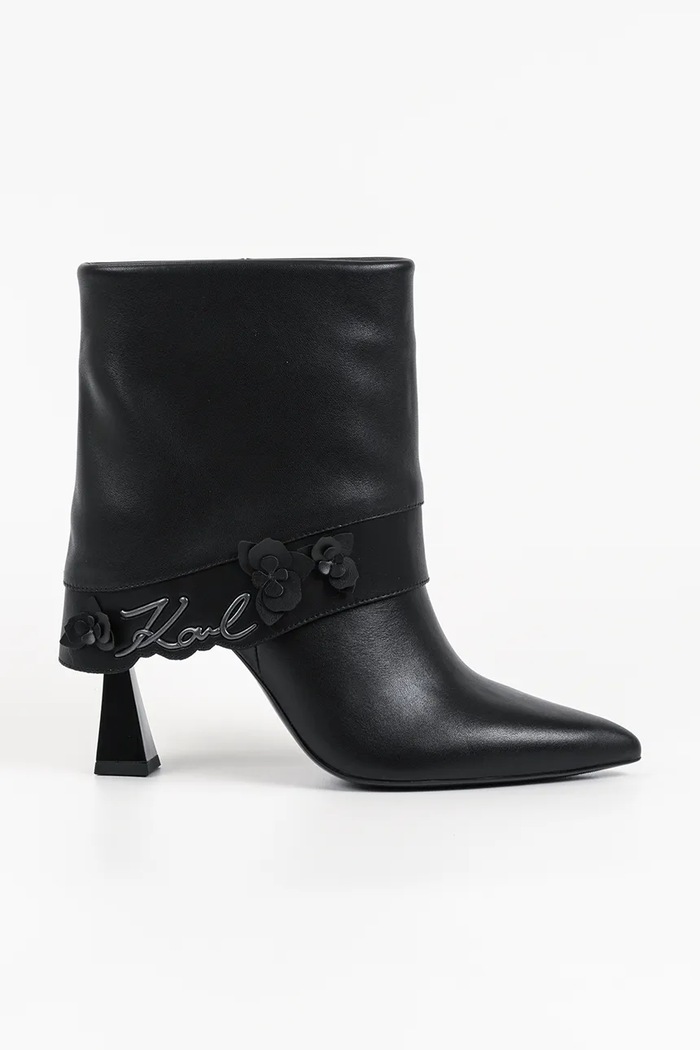 Karl Lagerfeld Kozaki damskie skórzane Debutante czarny KL32051.000