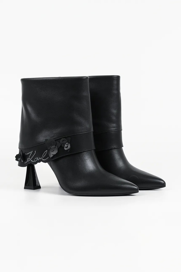 Karl Lagerfeld Kozaki damskie skórzane Debutante KL32051.000 czarny AW26
