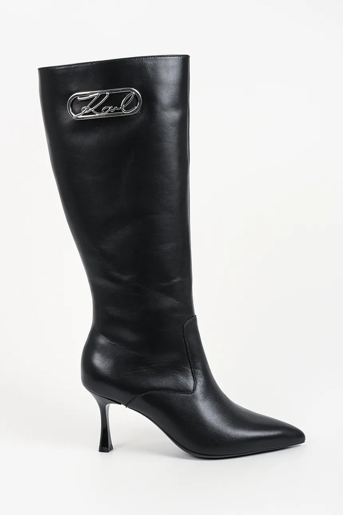 Karl Lagerfeld Kozaki damskie skórzane Sienna czarny KL32770.000