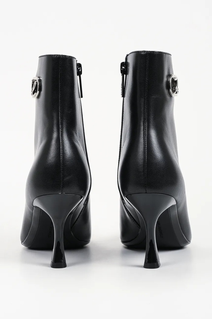 Obuwie Karl Lagerfeld Botki na wysokim obcasie damskie skórzane Sienna KL32745.000 czarny