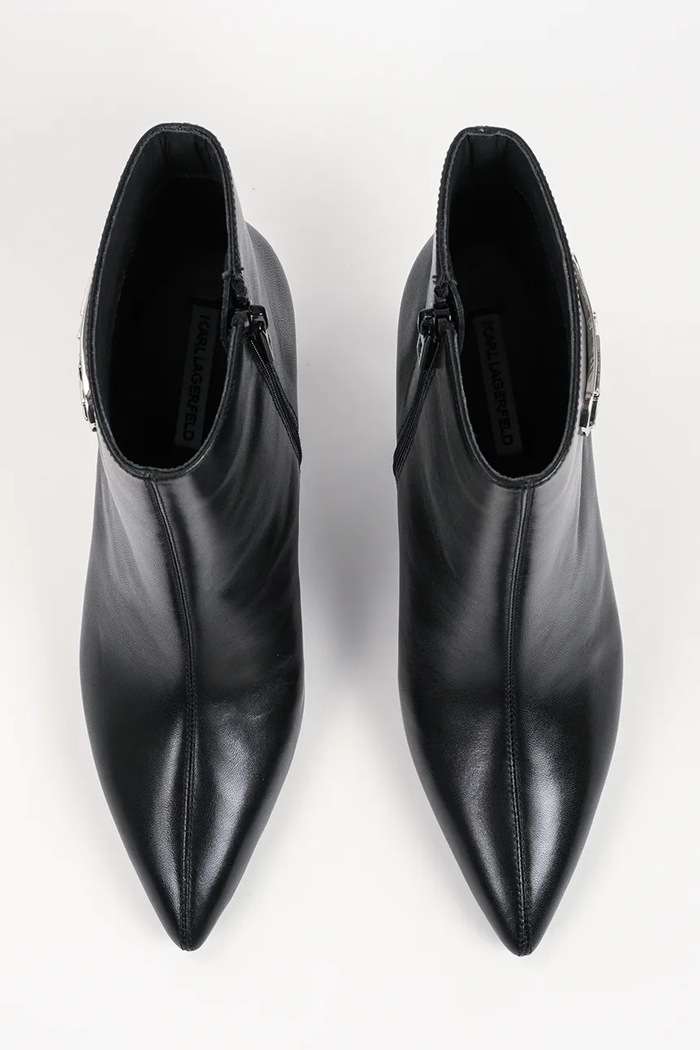 Botki na wysokim obcasie damskie skórzane Sienna Karl Lagerfeld KL32745.000 czarny