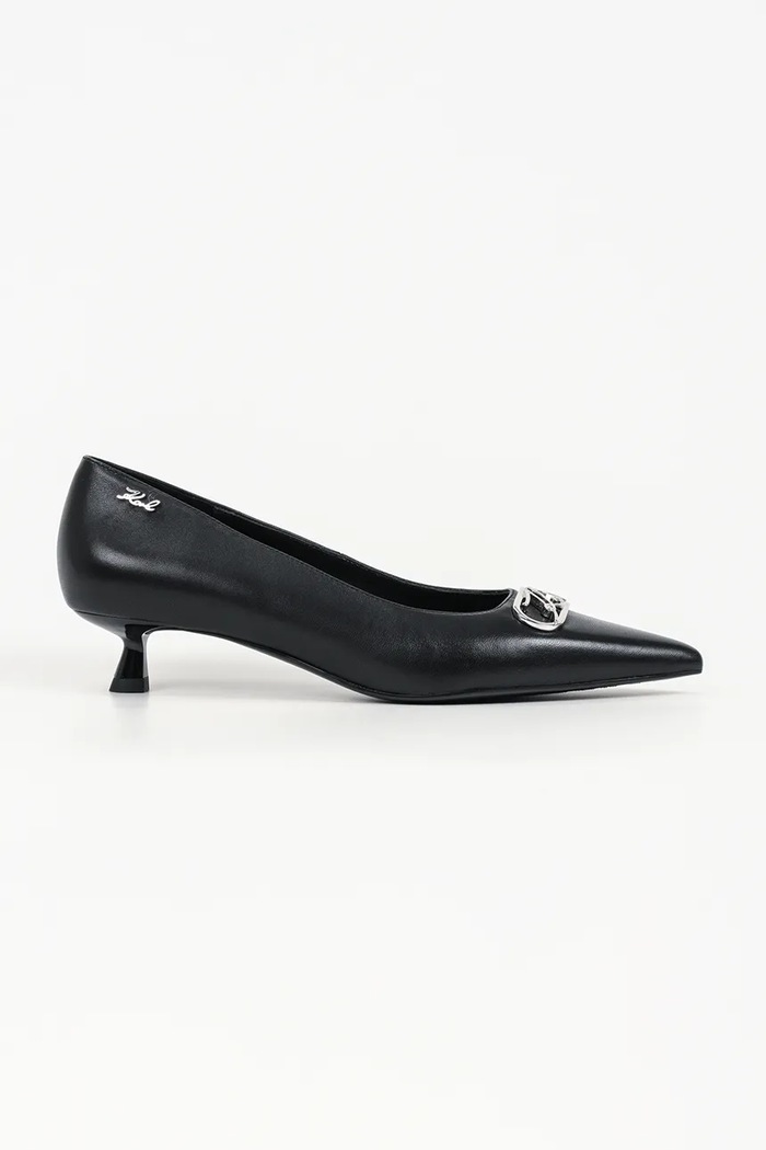 Karl Lagerfeld Szpilki skórzane Pasha czarny KL30121.000