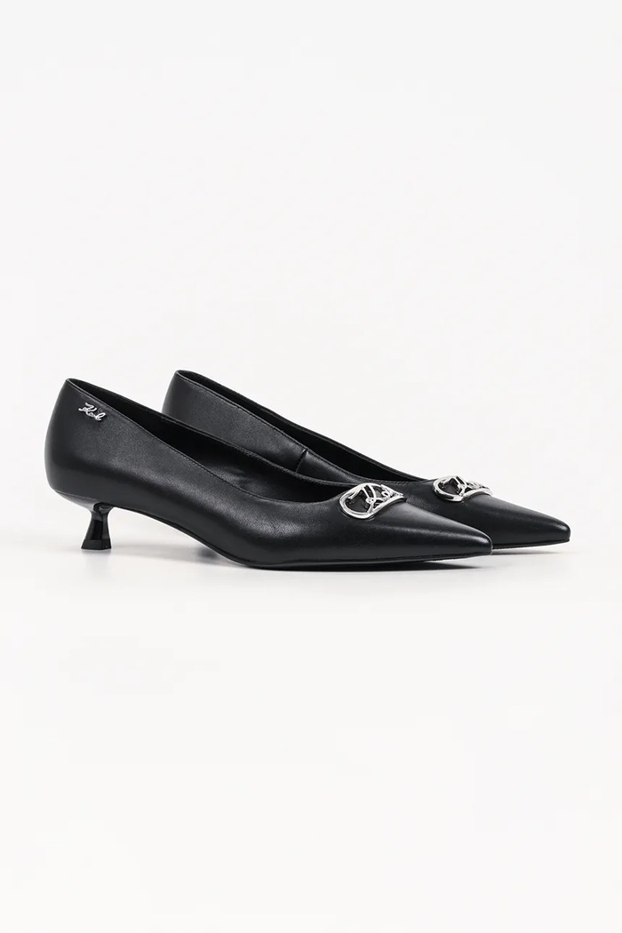 Karl Lagerfeld Szpilki skórzane Pasha KL30121.000 czarny AW26