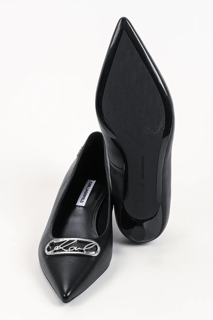 Szpilki skórzane Pasha Karl Lagerfeld czarny KL30121.000