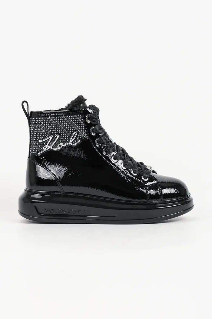 Karl Lagerfeld Trzewiki damskie skórzane Kapri czarny KL62558S.10X