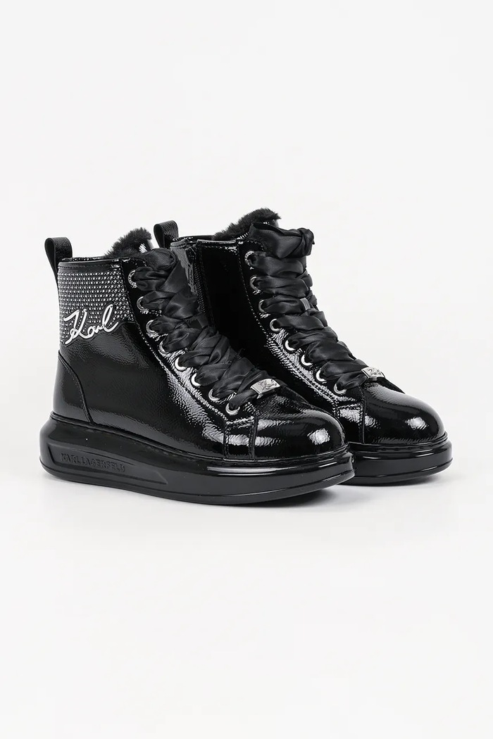 Karl Lagerfeld Trzewiki damskie skórzane Kapri KL62558S.10X czarny AW26