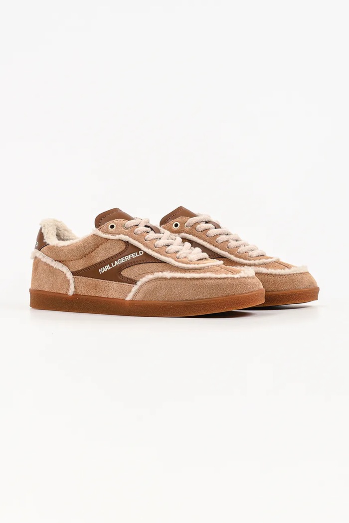 Karl Lagerfeld Kandidate sneakersy damskie zamszowe KL63857L.533 brązowy AW26