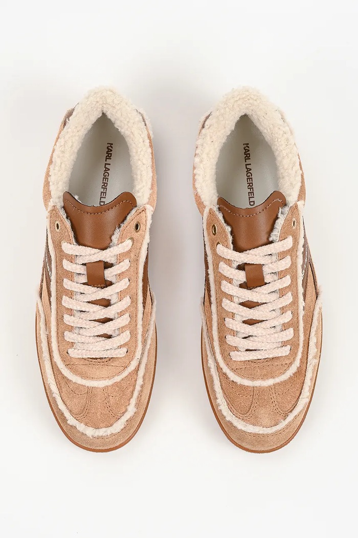 Kandidate sneakersy damskie zamszowe Karl Lagerfeld KL63857L.533 brązowy