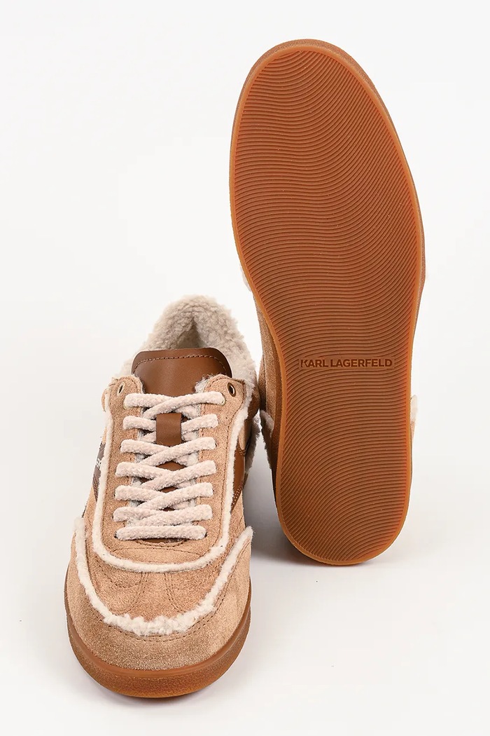 Kandidate sneakersy damskie zamszowe Karl Lagerfeld brązowy KL63857L.533
