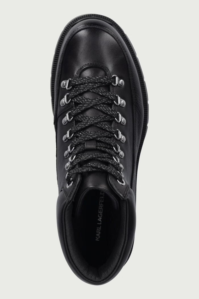 Botki na platformie damskie skórzane Keena Karl Lagerfeld KL45136.100 czarny